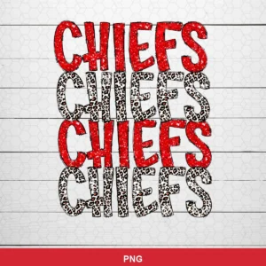 modern glitter text with a mix of bold red and leopard print patterns Chiefs SVG for Cricut and Silhouette