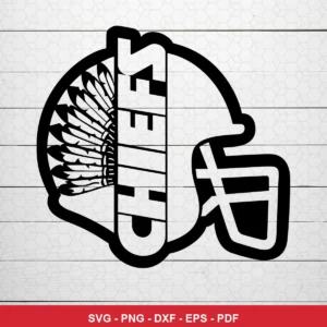 minimalist, modern line art Chiefs logo SVG expressing neutral, team pride for Cricut and Silhouette