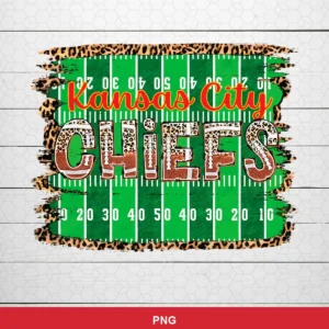 modern with a playful, bold, and trendy leopard print pattern integrated into sports typography Chiefs SVG
