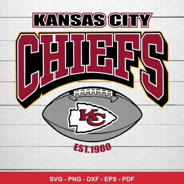 modern sports logo style with bold typography and clean vector elements Chiefs logo SVG for Cricut and Silhouette