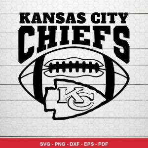 modern minimalist with bold typography and simple line art Chiefs logo SVG expressing team pride for Cricut and Silhouette