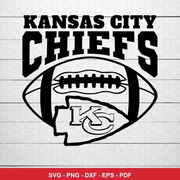 modern minimalist with bold typography and simple line art Chiefs logo SVG expressing team pride for Cricut and Silhouette