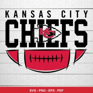 modern minimalist with bold typography and simple football graphic Chiefs logo SVG for Cricut and Silhouette