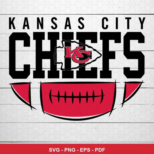 modern minimalist with bold typography and simple football graphic Chiefs logo SVG for Cricut and Silhouette