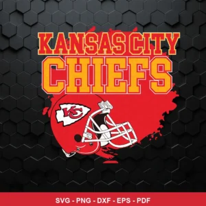 modern, bold sports logo design with clean lines and a strong color contrast Chiefs logo SVG for Cricut and Silhouette