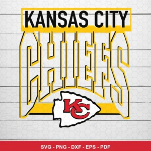 modern, bold typography with clean lines and a strong sports branding aesthetic Chiefs logo SVG for Cricut and Silhouette