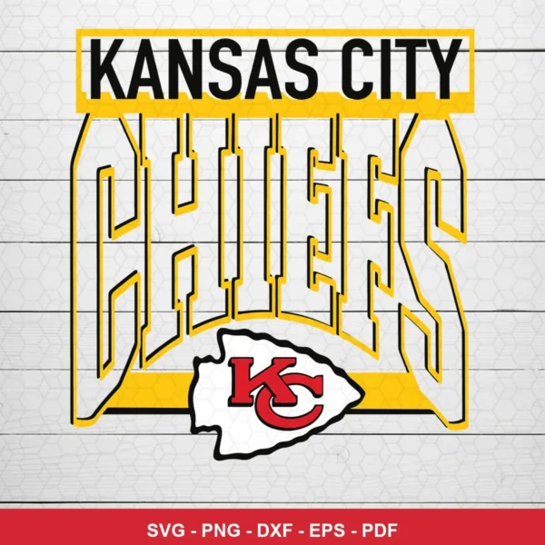 modern, bold typography with clean lines and a strong sports branding aesthetic Chiefs logo SVG for Cricut and Silhouette