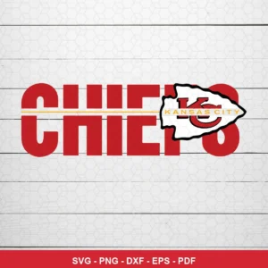 modern minimalist with bold typography and clean lines Chiefs logo SVG expressing team pride for Cricut and Silhouette