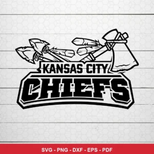 modern minimalist line art Chiefs logo SVG expressing neutral featuring tomahawk for Cricut and Silhouette