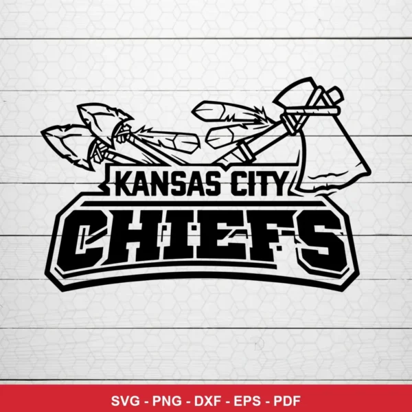modern minimalist line art Chiefs logo SVG expressing neutral featuring tomahawk for Cricut and Silhouette