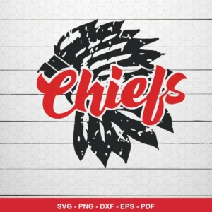 modern, minimalistic logo design Chiefs logo SVG expressing team pride for Cricut and Silhouette