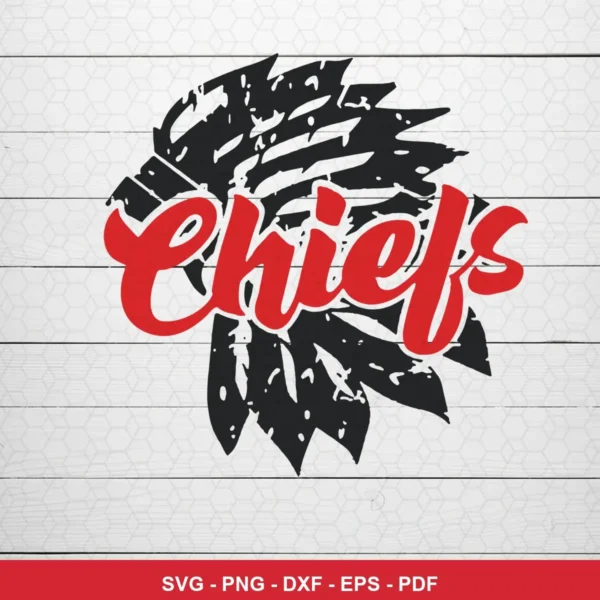 modern, minimalistic logo design Chiefs logo SVG expressing team pride for Cricut and Silhouette