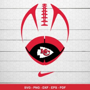 modern minimalist with geometric and abstract football elements Chiefs logo SVG for Cricut and Silhouette