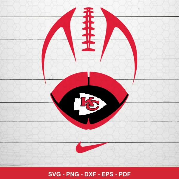 modern minimalist with geometric and abstract football elements Chiefs logo SVG for Cricut and Silhouette