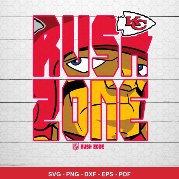 modern cartoon style with bold block lettering and integrated mascot illustration Chiefs SVG for Cricut and Silhouette