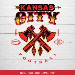 vintage-inspired, bold graphic with distressed texture Chiefs SVG expressing team pride for Cricut and Silhouette