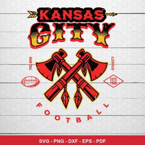 vintage-inspired, bold graphic with distressed texture Chiefs SVG expressing team pride for Cricut and Silhouette