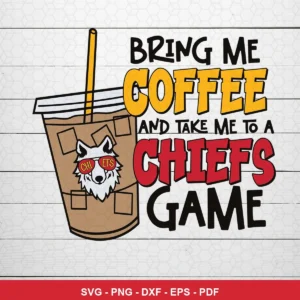 modern cartoon style with bold typography Chiefs SVG expressing enthusiasm and fan pride for Cricut and Silhouette