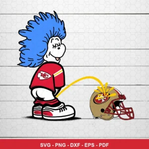 cartoon, humorous, caricature Chiefs helmet SVG expressing mockery and dominance for Cricut and Silhouette