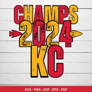 modern, bold typography with distressed texture Chiefs player SVG expressing celebration for Cricut and Silhouette