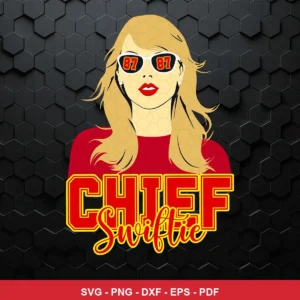 modern cartoon pop-art style with bold lines and flat colors Chiefs player SVG for Cricut and Silhouette