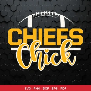 modern, clean typography-based design with subtle football theme Chiefs SVG for Cricut and Silhouette