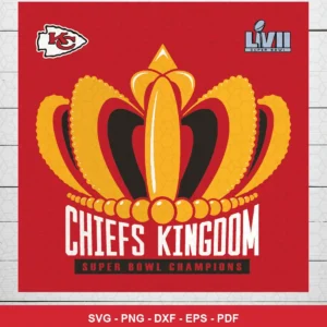 modern, clean, and emblematic with a focus on team pride Chiefs SVG expressing pride and celebration for cutting machines