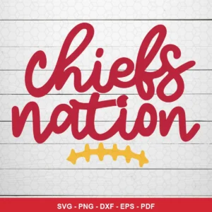 minimalist text-based design with subtle football theme Chiefs SVG expressing team pride for Cricut and Silhouette