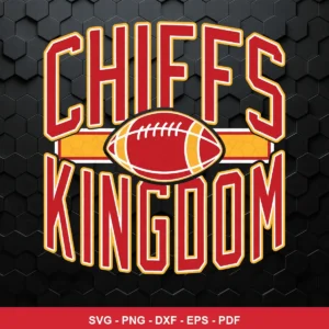 modern, bold typography with a clean sports logo style Chiefs SVG expressing team pride and unity for Cricut and Silhouette
