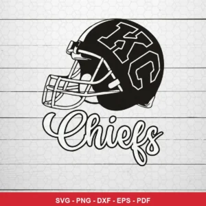 minimalist, vintage-inspired line art Chiefs helmet SVG expressing team pride for Cricut and Silhouette