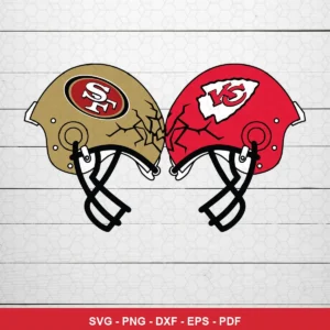 modern minimalist with cartoonish cracked helmet illustration 49ers helmet SVG for Cricut and Silhouette