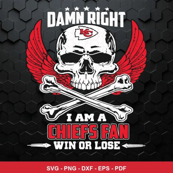 modern with bold, aggressive skull and crossbones motif combined with wing elements Chiefs skull SVG for cutting machines