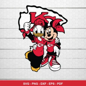 cartoon, modern with bold lines and vibrant colors Chiefs SVG expressing team pride and support for Cricut and Silhouette