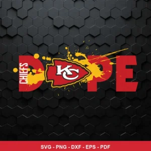 modern, bold graphic with paint splash effect Chiefs logo SVG expressing team pride and style for Cricut and Silhouette