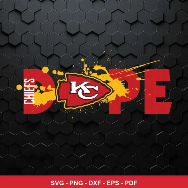 modern, bold graphic with paint splash effect Chiefs logo SVG expressing team pride and style for Cricut and Silhouette