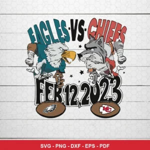 cartoon, modern sports rivalry illustration Eagles player SVG expressing rivalry anticipation for Cricut and Silhouette
