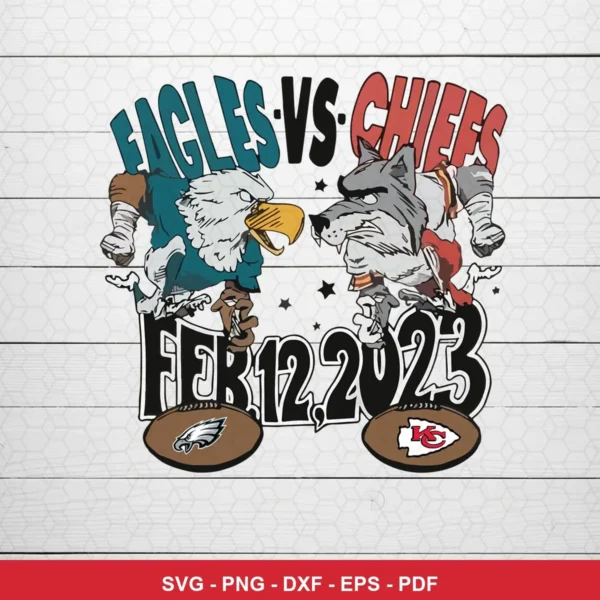 cartoon, modern sports rivalry illustration Eagles player SVG expressing rivalry anticipation for Cricut and Silhouette