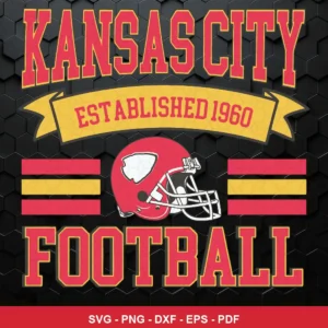 modern vintage sports logo style with bold typography and clean helmet illustration Chiefs logo SVG for Cricut and Silhouette