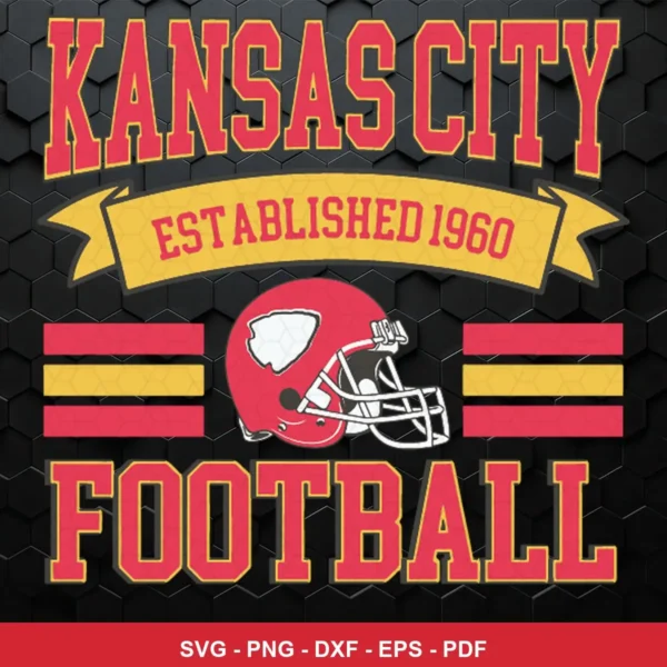 modern vintage sports logo style with bold typography and clean helmet illustration Chiefs logo SVG for Cricut and Silhouette