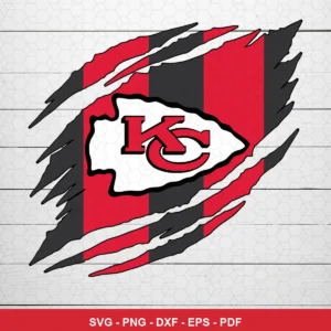 modern with distressed/torn effect Chiefs logo SVG expressing team pride for Cricut and Silhouette
