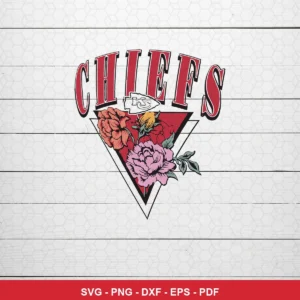 vintage floral emblem with modern geometric elements Chiefs logo SVG featuring triangle logo for Cricut and Silhouette