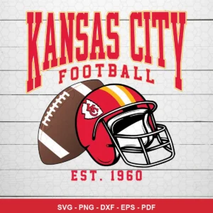 modern vintage sports logo style with clean lines and bold typography Chiefs helmet SVG for Cricut and Silhouette