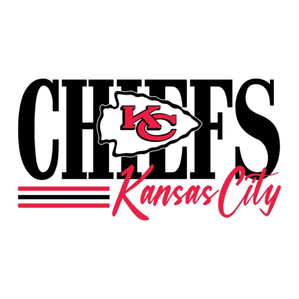 modern with vintage influences, bold and eye-catching Chiefs logo SVG design showing excitement and pride for Cricut and Silhouette cutting machines