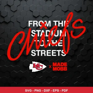 modern minimalistic text-based design with bold typography and team logo Chiefs SVG for Cricut and Silhouette