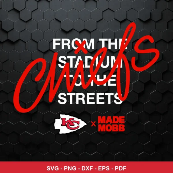 modern minimalistic text-based design with bold typography and team logo Chiefs SVG for Cricut and Silhouette