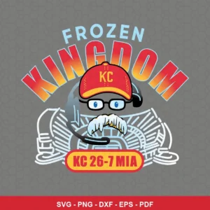 modern cartoon with clean lines and bold colors Chiefs mascot SVG expressing neutral, celebratory for Cricut and Silhouette
