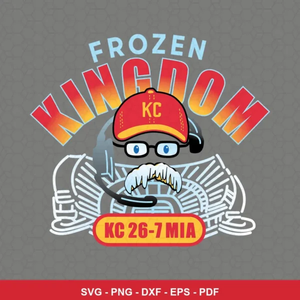 modern cartoon with clean lines and bold colors Chiefs mascot SVG expressing neutral, celebratory for Cricut and Silhouette