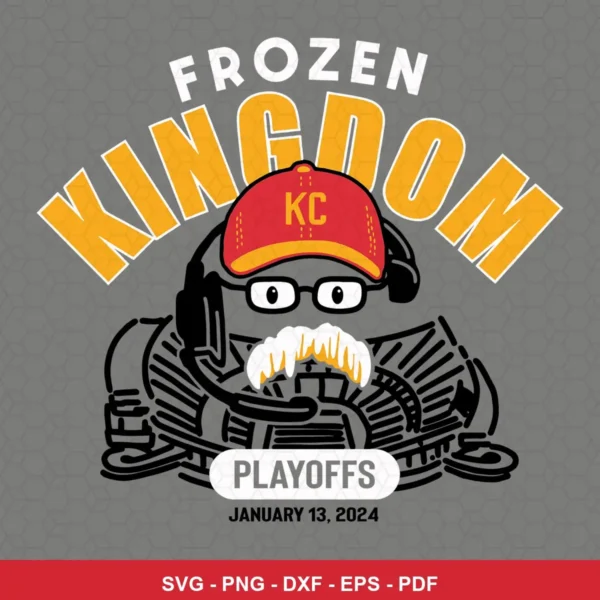 modern cartoon style with clean lines and bold typography Chiefs player SVG for Cricut and Silhouette