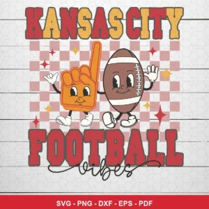 cartoon, playful, modern with vintage typography Chiefs SVG expressing fun, positivity, team spirit for Cricut and Silhouette