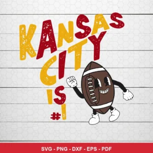 cartoon, vintage-inspired with distressed texture Chiefs player SVG expressing pride and positivity for Cricut and Silhouette